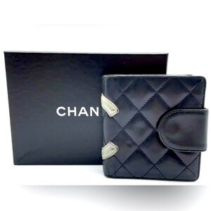 Chanel Quilted Leather Cambon Wallet Black/Yellow